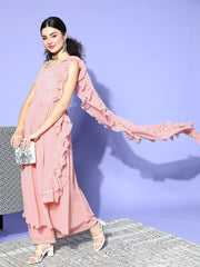 Floral Poly-Georgette Gown for Days Kurta Set - Inddus.com