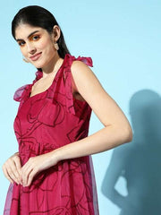 Floral Printed Ethnic Maxi Dress - Inddus.com