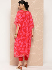 Floral Printed Kaftan Kurta With Trousers - Inddus.com