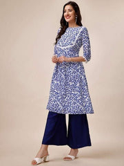 Floral Printed Kurta With Palazzos - Inddus.com