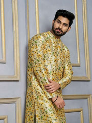 Floral Printed Mandarin Collar Kurta - Inddus.com