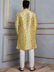 Floral Printed Mandarin Collar Kurta - Inddus.com