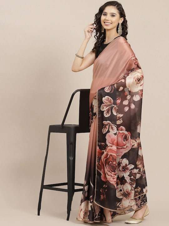 Floral Printed Saree - Inddus.com