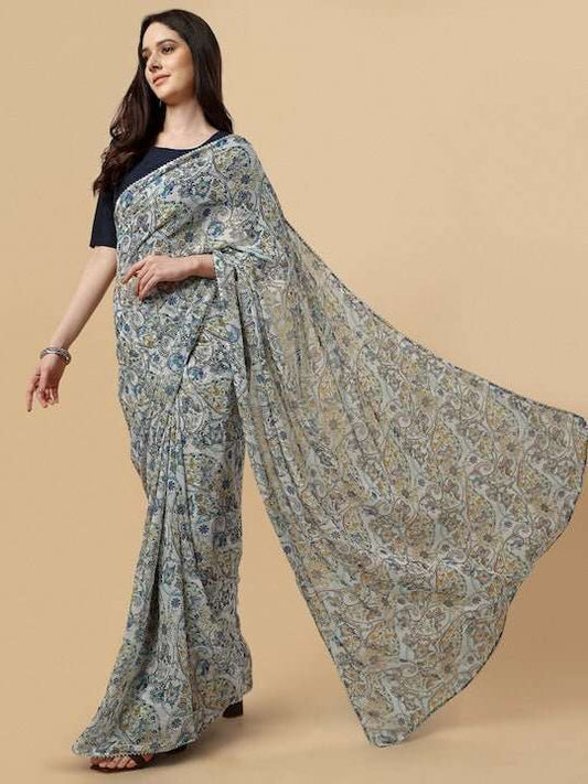 Floral Printed Saree - Inddus.com