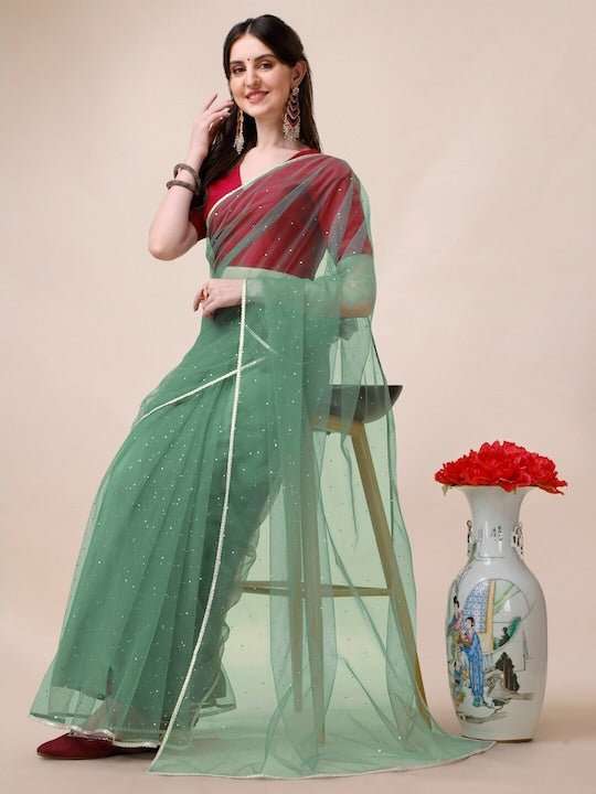 Floral Printed Zari Saree