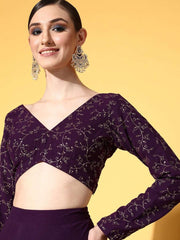 Floral Saree with Zari border - Inddus.com