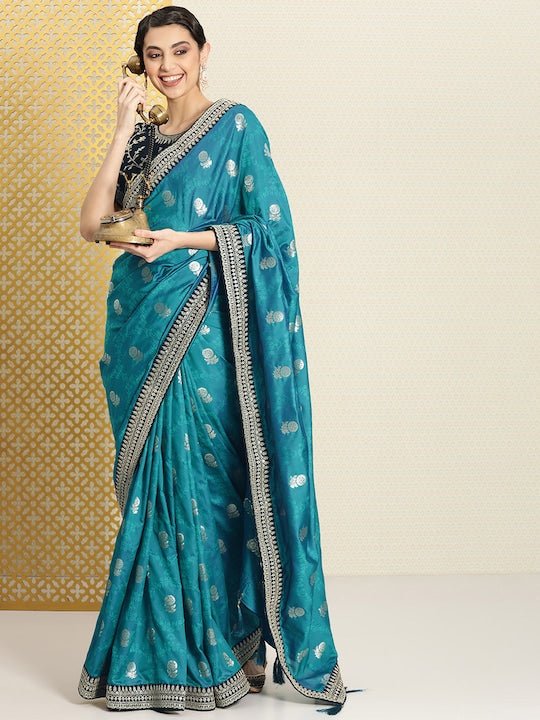 Floral Zari Jacquard Banarasi Silk Saree