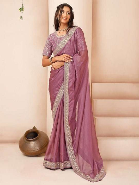 Geometric Printed Organza Saree