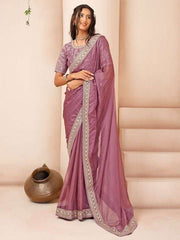Geometric Printed Organza Saree