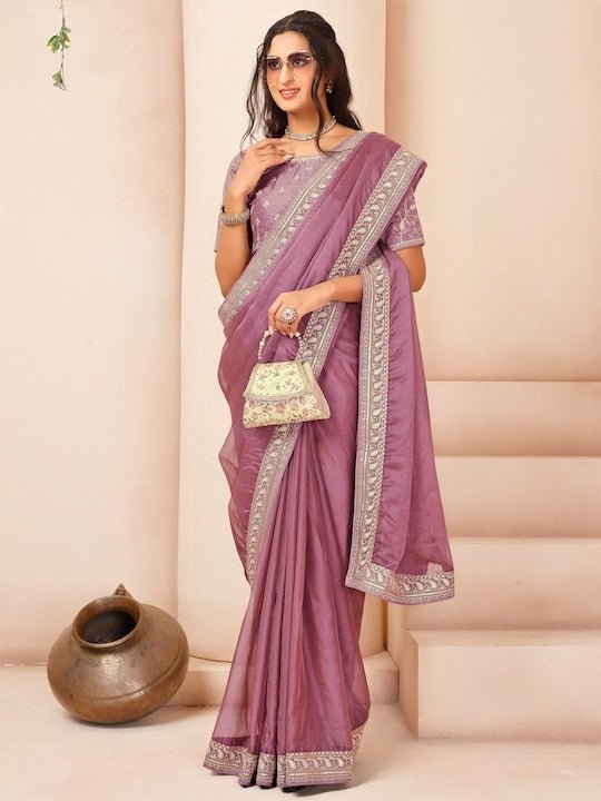 Geometric Printed Organza Saree