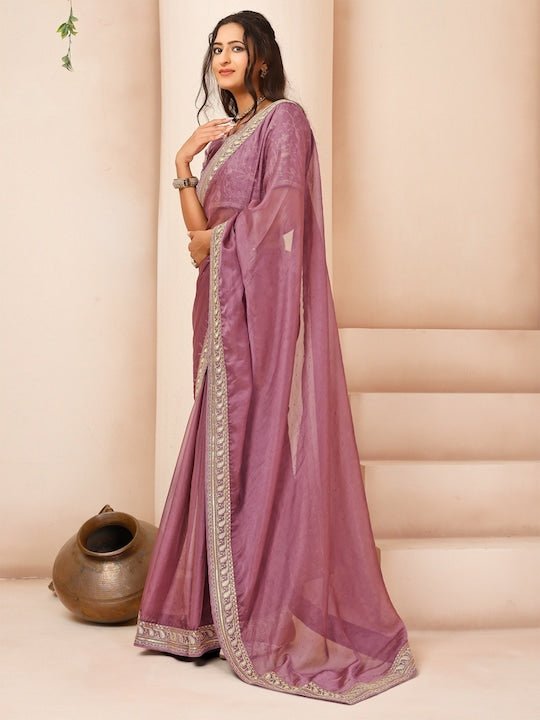 Geometric Printed Organza Saree