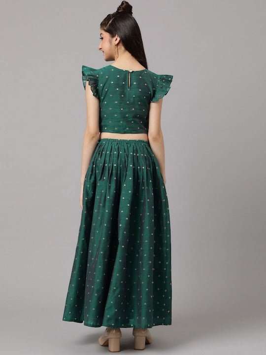 Girls Green Ready to Wear Lehenga choli - Inddus.com