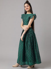 Girls Green Ready to Wear Lehenga choli - Inddus.com