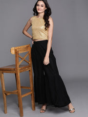 Golden Embellished Crop Top - inddus-us