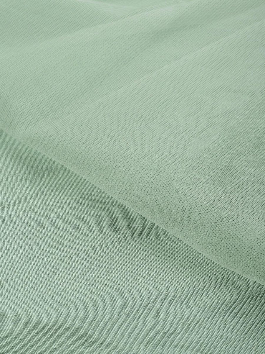 Green Net Embroidered Fit & Flared Maxi Gown - inddus-us