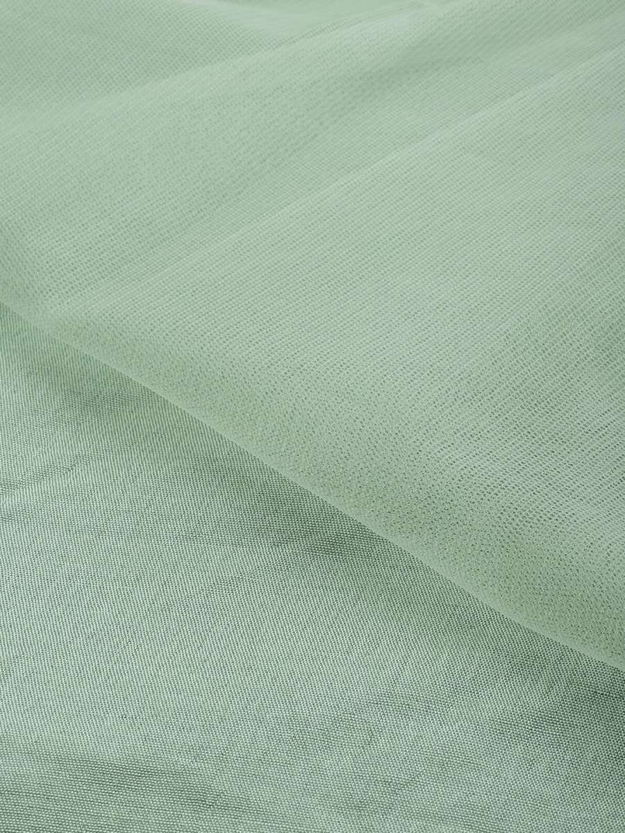 Green Net Embroidered Fit & Flared Maxi Gown - inddus-us