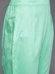 Green Net Thread Work Straight Cut Suit - Inddus.com