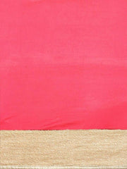 Green & Pink Organza Striped Half & Half Saree - inddus-us