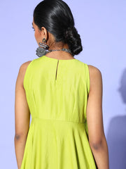 Green Silk Blend Gown for Days Kurta Set - Inddus.com