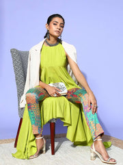 Green Silk Blend Gown for Days Kurta Set - Inddus.com