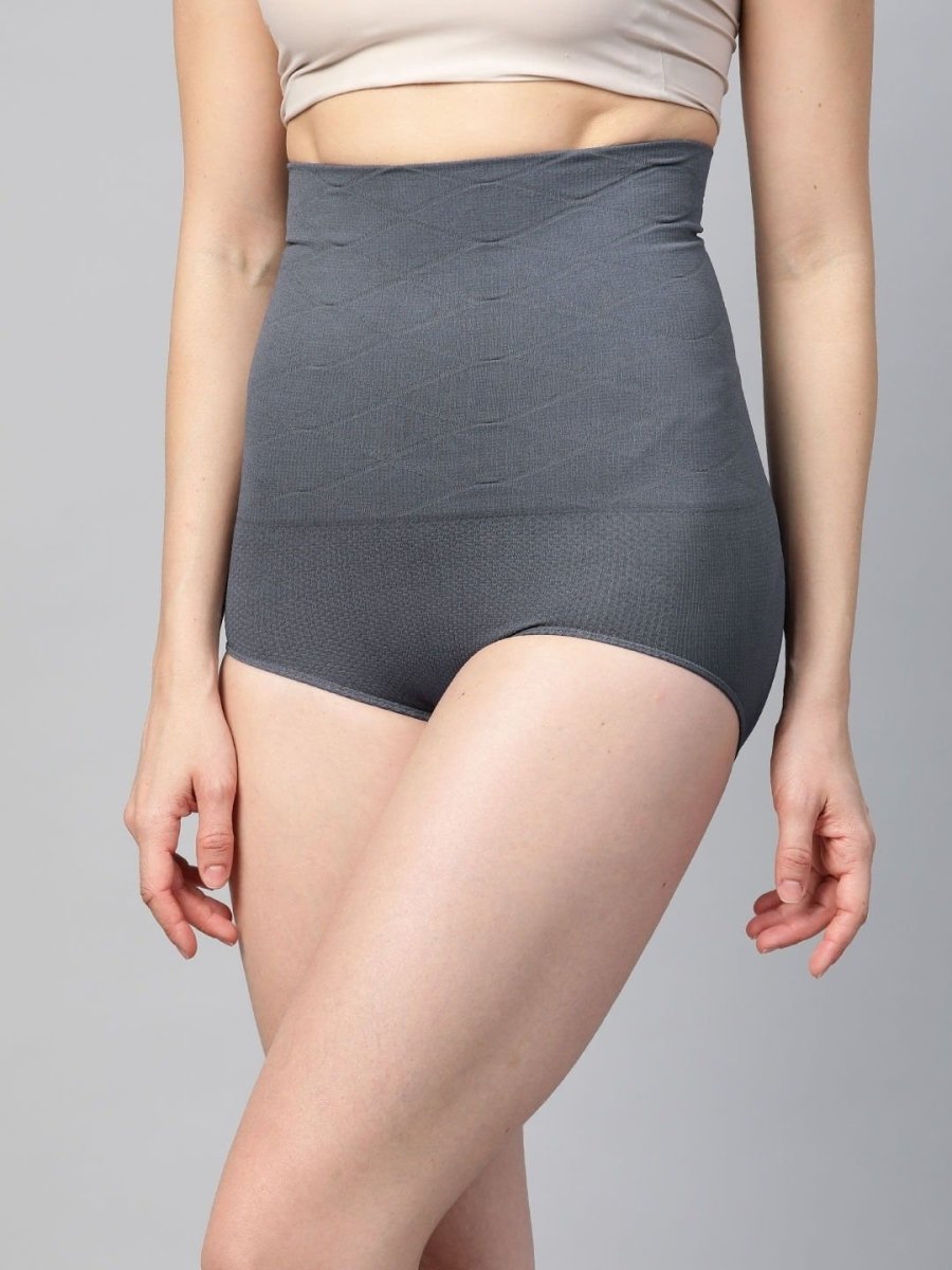 Grey High Waist Tummy Shapewear - inddus-us
