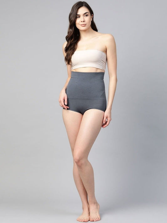 Grey High Waist Tummy Shapewear - inddus-us