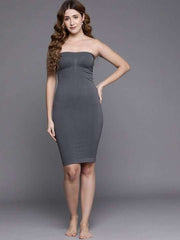 Grey Seamless Bodysuit Shapewear - Inddus.com