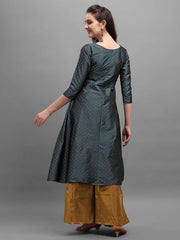 Grey Woven Kurta - Inddus.com