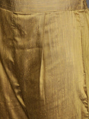 Inddus Mustard Yellow Solid Kurta with Trousers & Dupatta - inddus-us