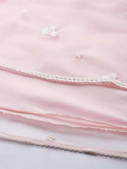 Inddus Pink Embroidered Net Anarkali Kurta With Dupatta - Inddus.com