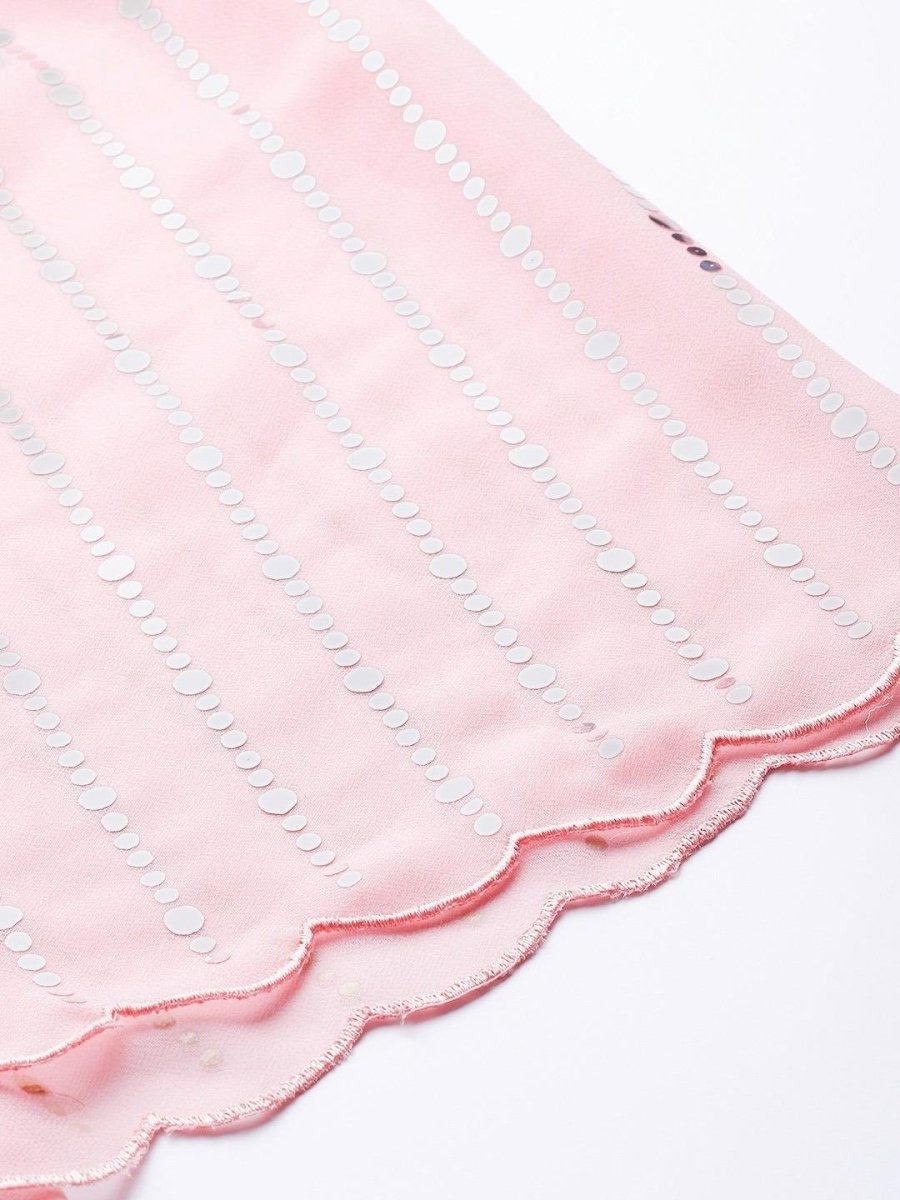 Inddus Pink Mirror Work Kurti with Sharara & Dupatta - inddus-us