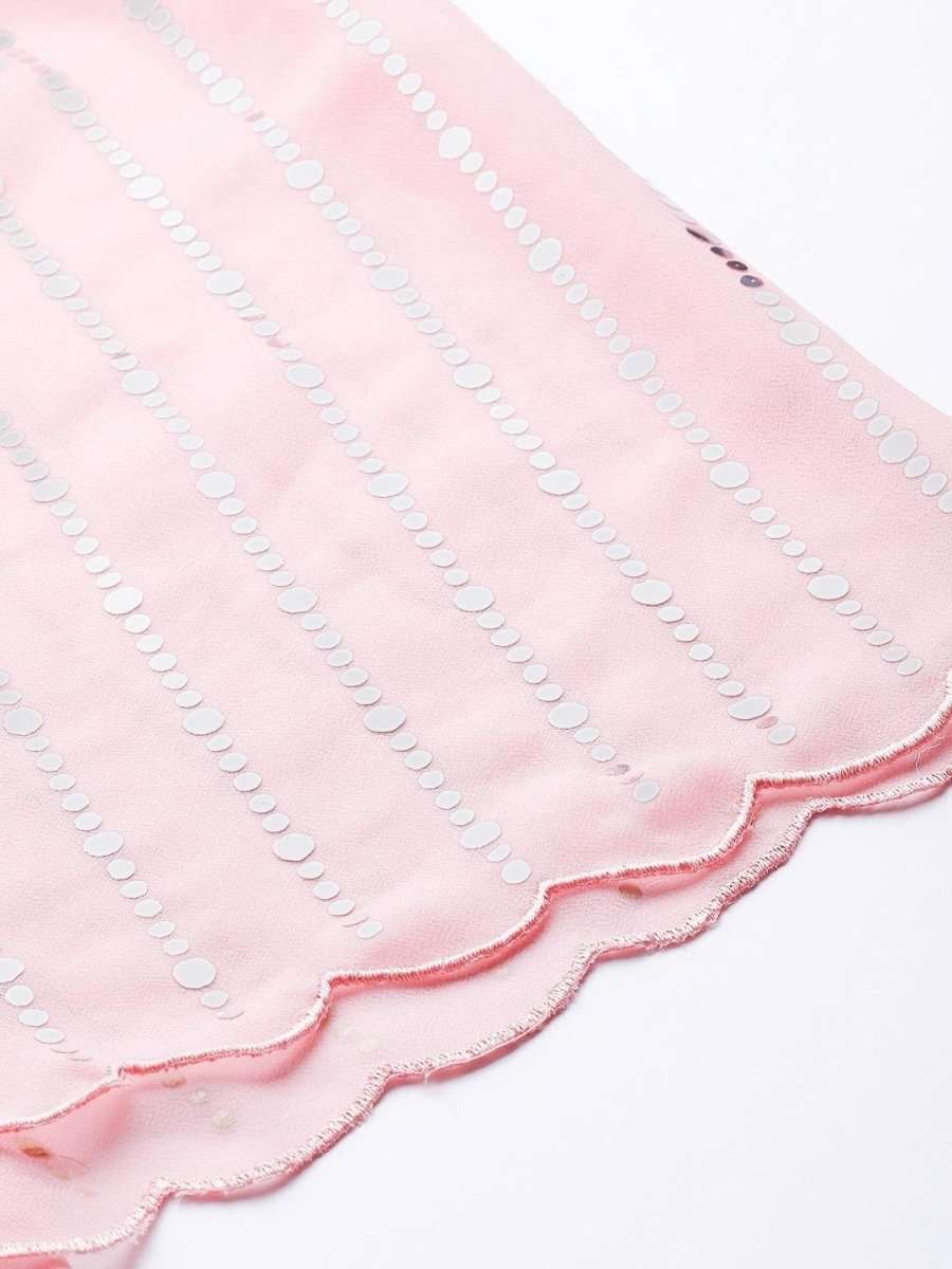 Inddus Pink Mirror Work Kurti with Sharara & Dupatta - inddus-us