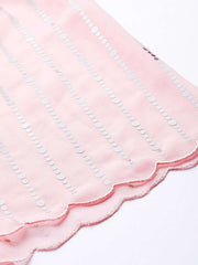 Inddus Pink Mirror Work Kurti with Sharara & Dupatta - inddus-us