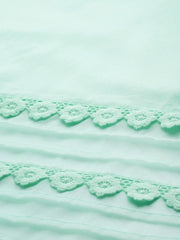 Inddus Sea Green Solid Kurta with Trousers & Dupatta - Inddus.com