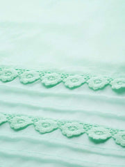Inddus Sea Green Solid Kurta with Trousers & Dupatta - Inddus.com