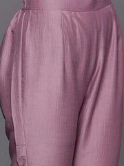 InddusFloral Yoke Design Regular Thread Work Kurta With Trousers - Inddus.com