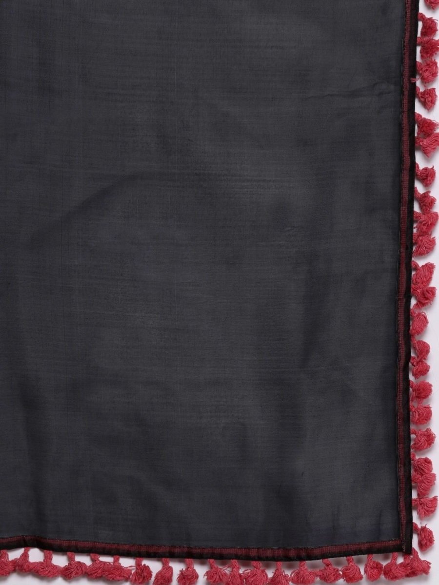 irresistible black organza printed kurta set