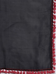 irresistible black organza printed kurta set