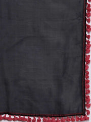 irresistible black organza printed kurta set