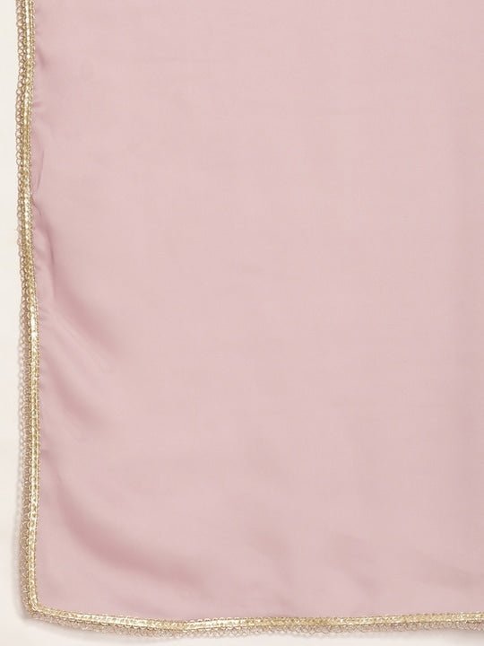 Lavender Sequinned Semi-Stitched Lehenga & Unstitched Blouse With Dupatta - Inddus.com