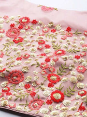 Lavender Sequinned Semi-Stitched Lehenga & Unstitched Blouse With Dupatta - Inddus.com