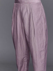 Lavender Silk Blend Solid Partywear Kurta Set - Inddus.com