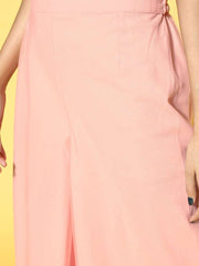 Light Pink Net Solid Top & Palazzo with Sequinned Embroidered Jacket - Inddus.com