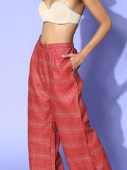 Maroon Cotton Ethnic Printed Co-Ords - Inddus.com