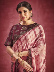 Maroon Fancy Fabric Designer Saree - Inddus.com