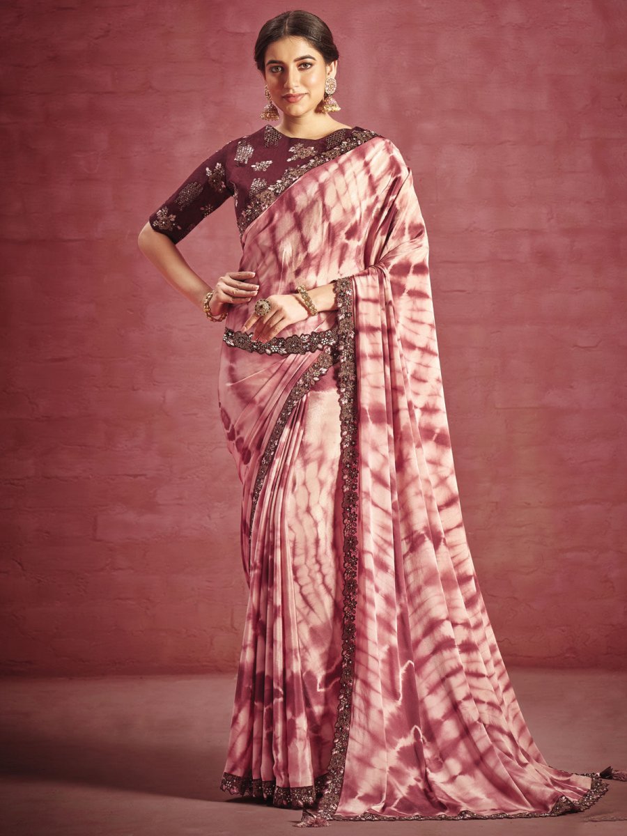 Maroon Fancy Fabric Designer Saree - Inddus.com