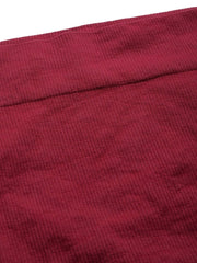 Maroon Knitted Saree Shapewear with Drawstring - inddus-us