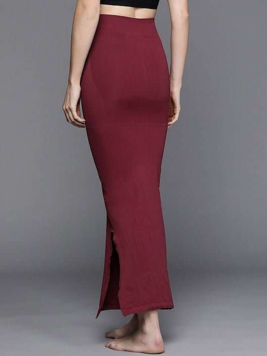 Maroon Seamless Saree Shapewear - Inddus.com