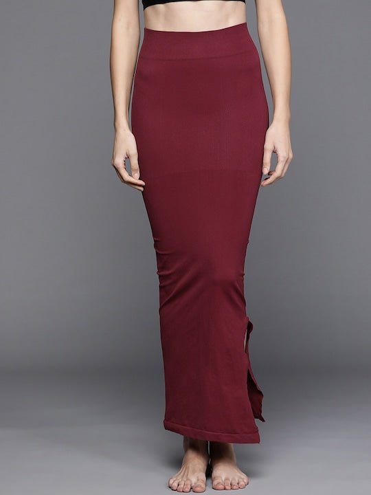 Maroon Seamless Saree Shapewear - Inddus.com