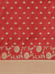 Maroon Woven Design Traditional Saree - Inddus.com